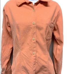 J. Crew Button Down Corduroy  Orange Burgundy M